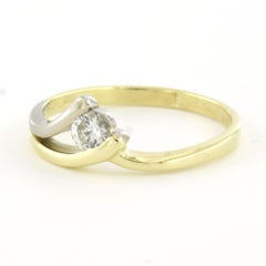 Ring with brilliant cut diamond up to 0.25ct 14k gold 2.7 grams