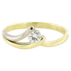 Ring with brilliant cut diamond up to 0.25ct 14k gold 2.7 grams