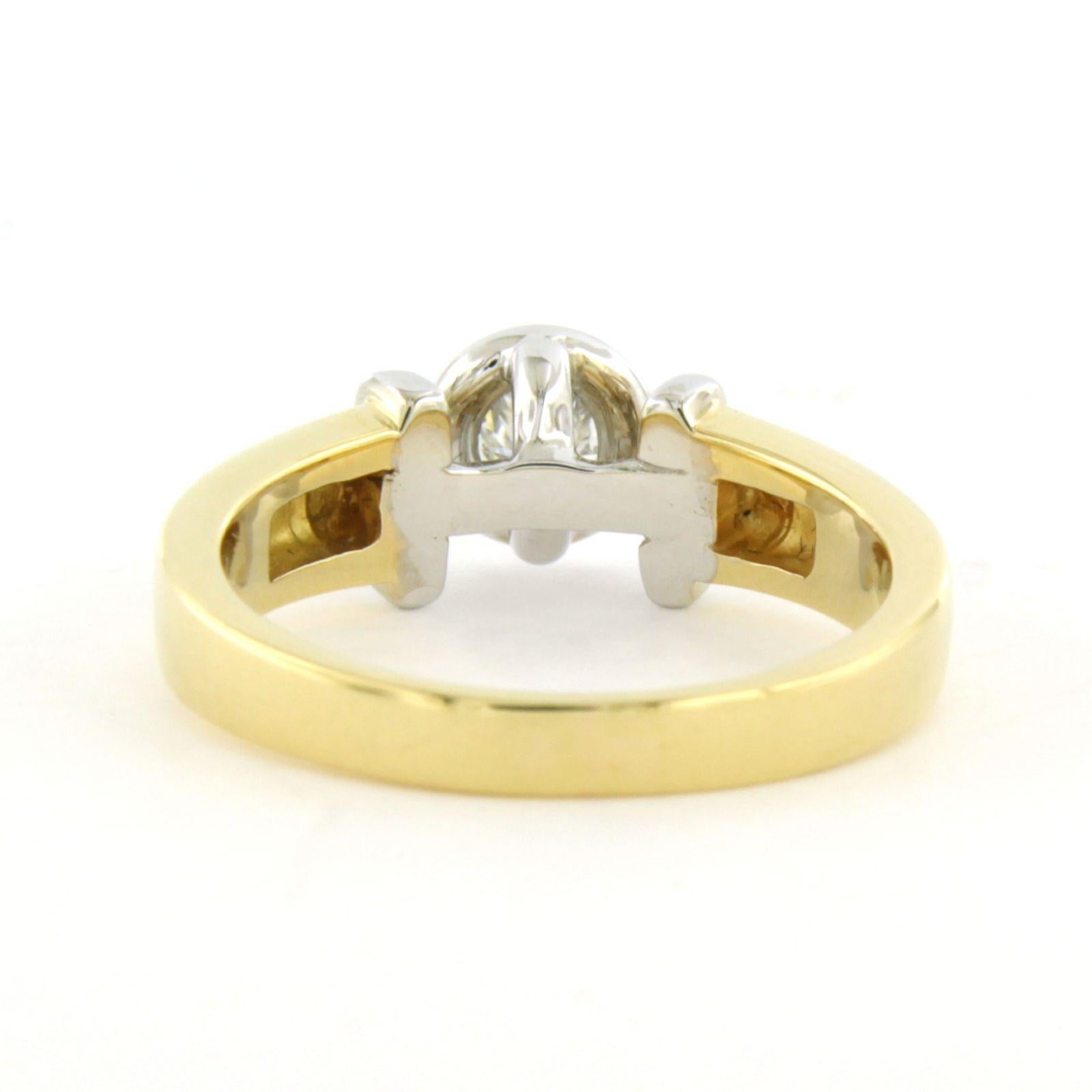 Brilliant Cut Ring with brilliant cut diamond up to 0.25ct 18k gold 5.5 grams For Sale