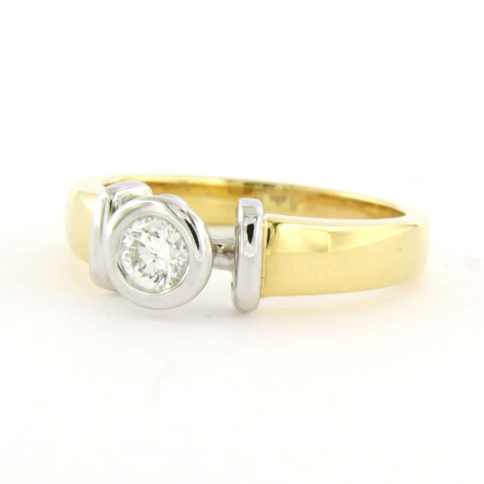 Ring with brilliant cut diamond up to 0.25ct 18k gold 5.5 grams In Excellent Condition For Sale In The Hague, ZH