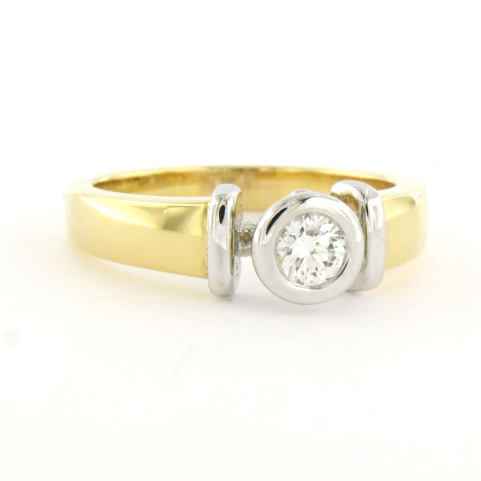 Women's Ring with brilliant cut diamond up to 0.25ct 18k gold 5.5 grams For Sale