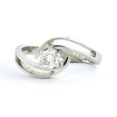Ring with brilliant cut diamond up to 0.30ct 18k gold 3.9 grams