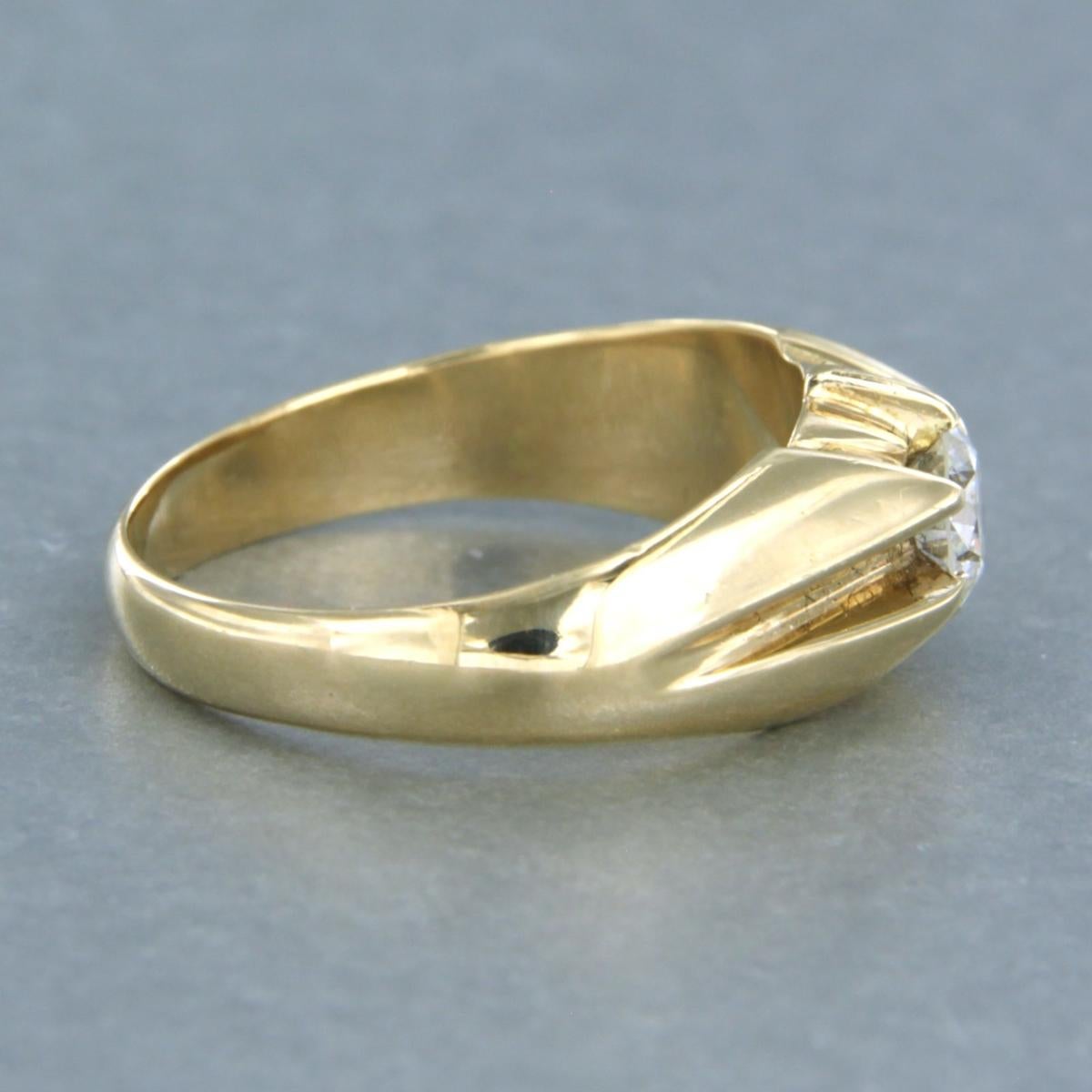 Brilliant Cut Ring with brilliant cut diamond up to 0.34ct 4.8 grams 14k yellow gold For Sale