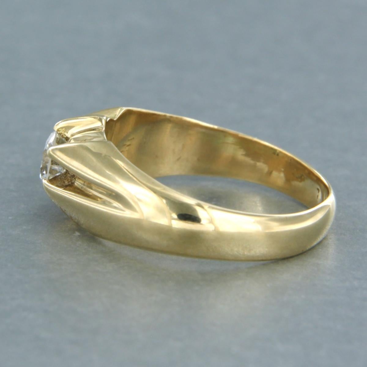 Ring with brilliant cut diamond up to 0.34ct 4.8 grams 14k yellow gold In Excellent Condition For Sale In The Hague, ZH