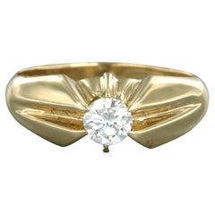 Ring with brilliant cut diamond up to 0.34ct 4.8 grams 14k yellow gold