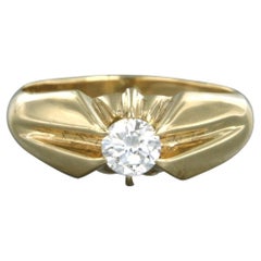 Anello con diamante taglio brillante fino a 0,34ct 4,8 grammi in oro giallo 14k