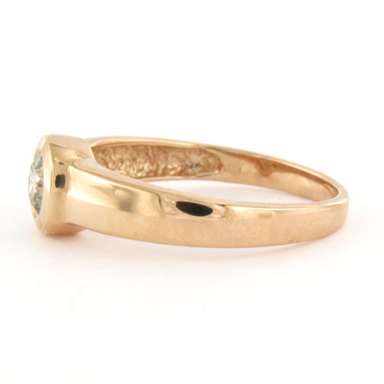Moderno Anello con diamante taglio brillante fino a 0,47ct 4,1 grammi in oro rosa 14k in vendita