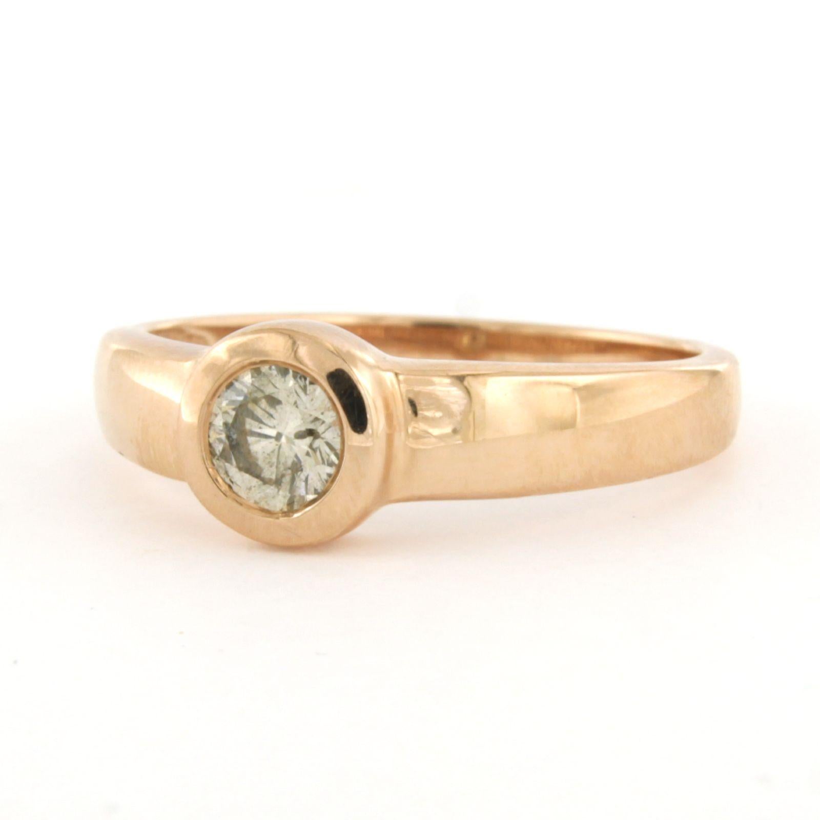 Anello con diamante taglio brillante fino a 0,47ct 4,1 grammi in oro rosa 14k In condizioni ottime in vendita a The Hague, ZH