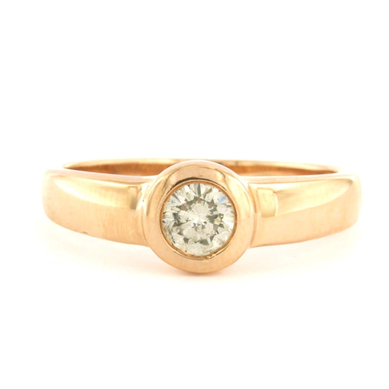 Donna Anello con diamante taglio brillante fino a 0,47ct 4,1 grammi in oro rosa 14k in vendita