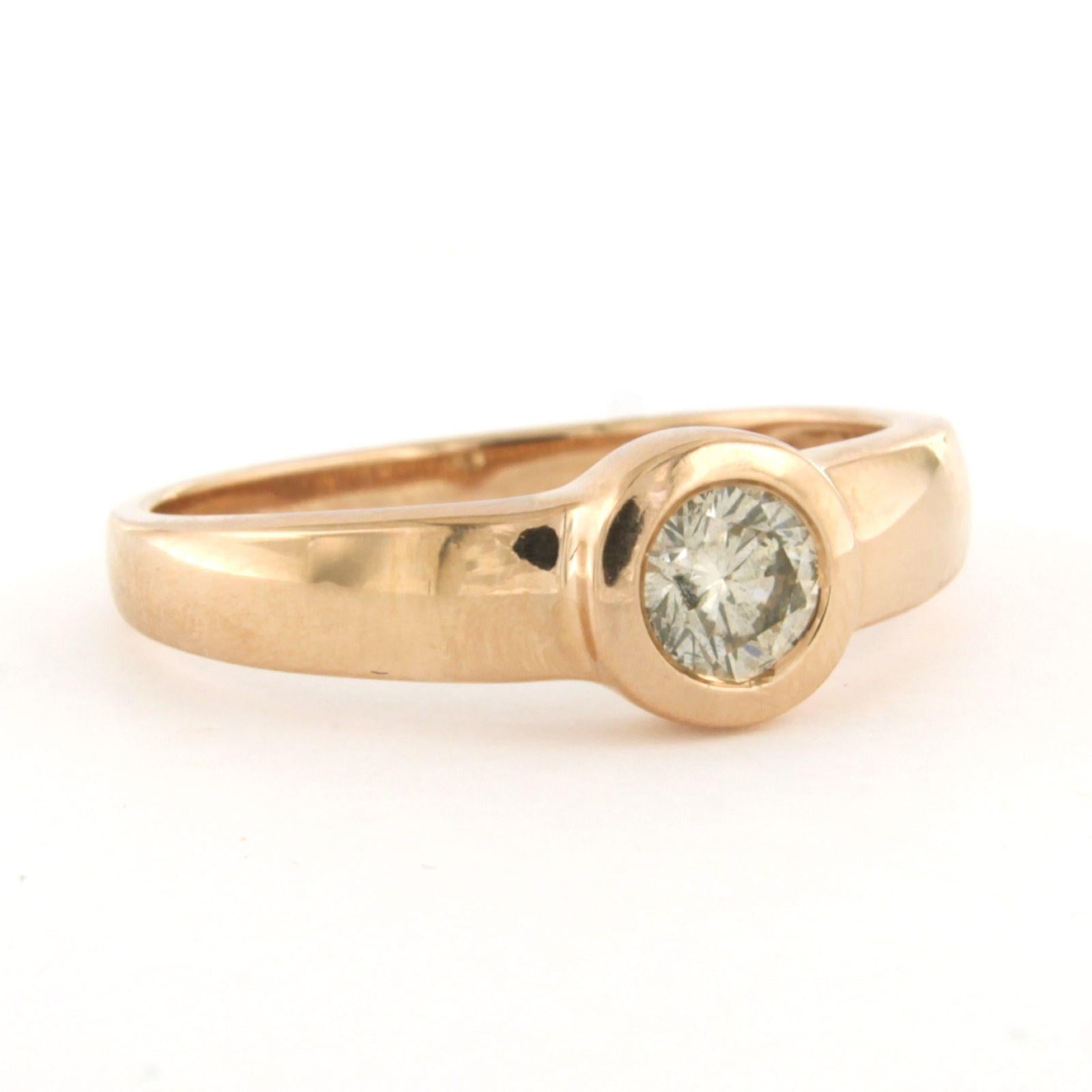 Anello con diamante taglio brillante fino a 0,47ct 4,1 grammi in oro rosa 14k in vendita 1