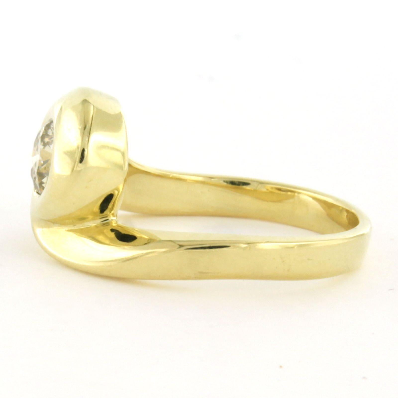 Moderne Bague avec diamant taille brillant jusqu'à 0,75ct Or jaune 14k 10,0 grammes en vente