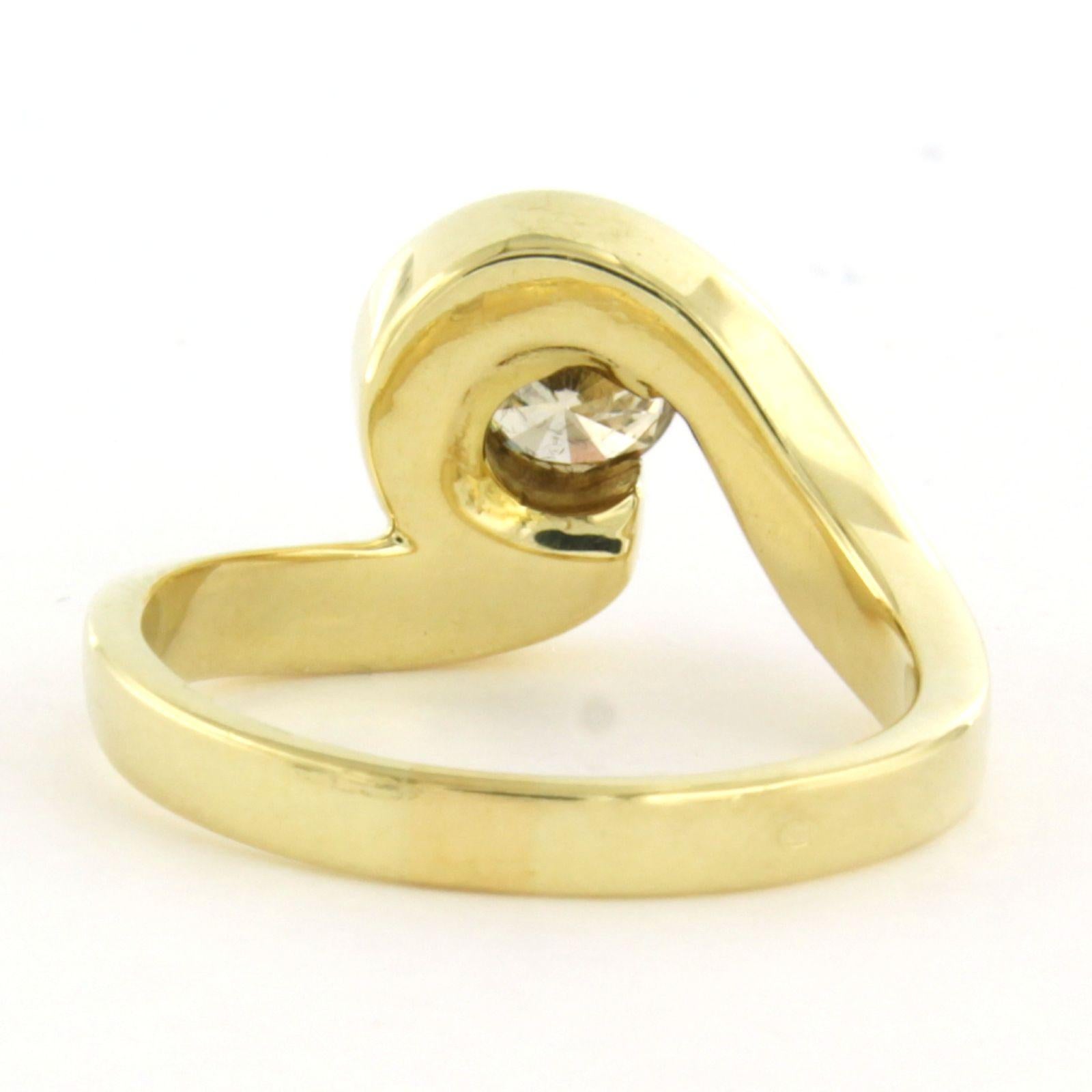 Taille brillant Bague avec diamant taille brillant jusqu'à 0,75ct Or jaune 14k 10,0 grammes en vente