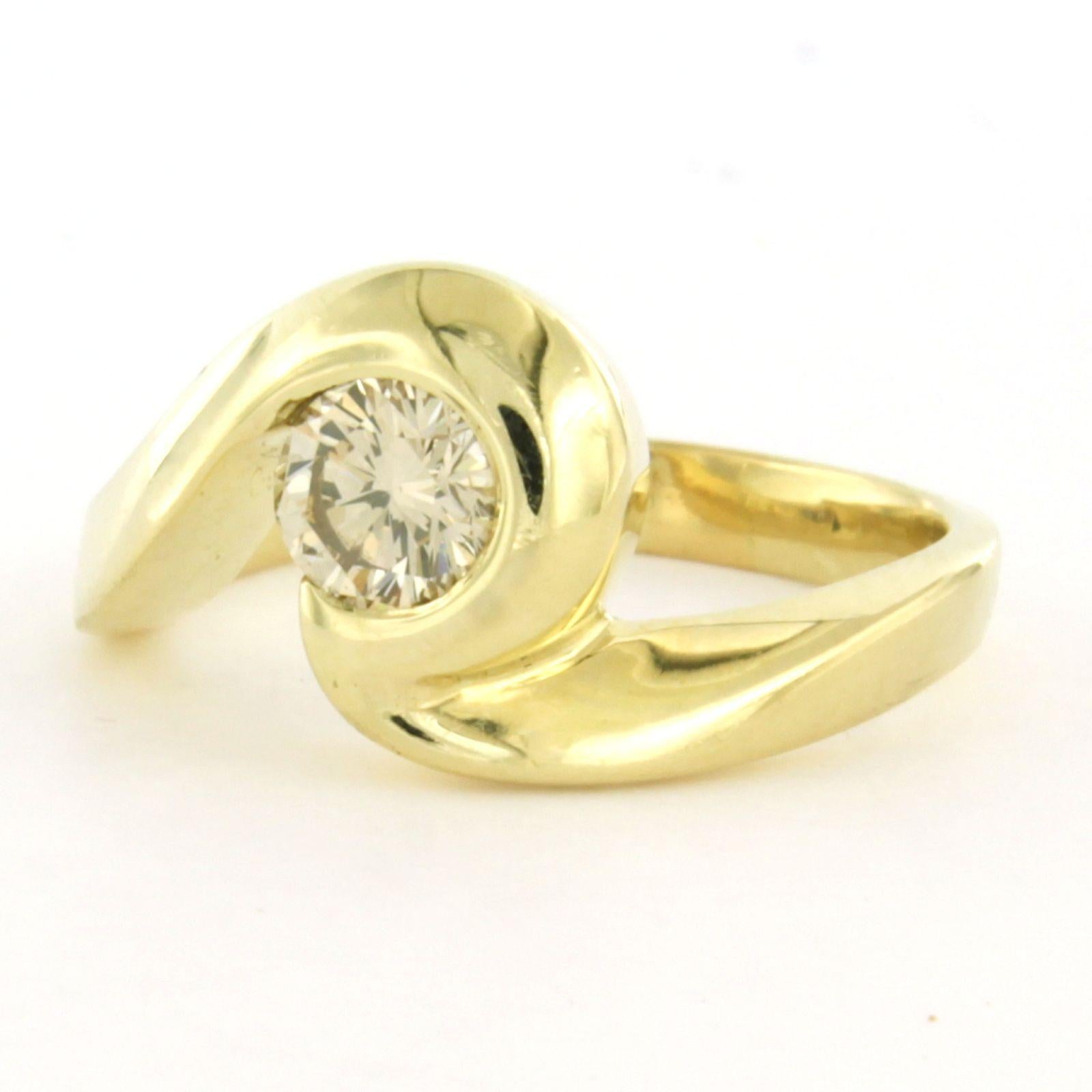 Bague avec diamant taille brillant jusqu'à 0,75ct Or jaune 14k 10,0 grammes Pour femmes en vente
