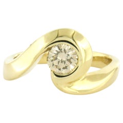 Ring with brilliant cut diamond up to 0.75ct 14k yellow gold 10.0 grams