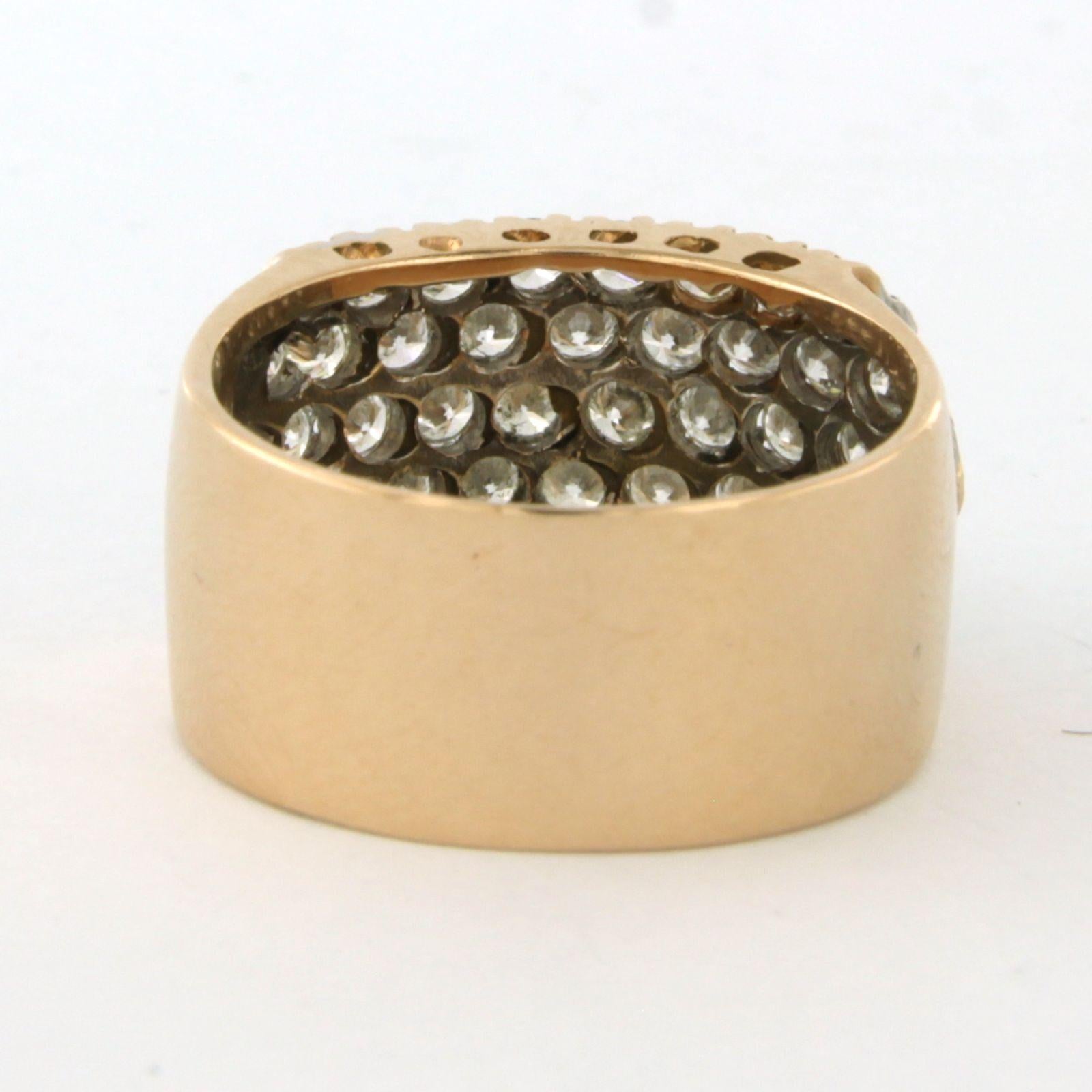 Brilliant Cut Ring with brilliant cut diamond up to 2.64ct 14k bicolour gold For Sale