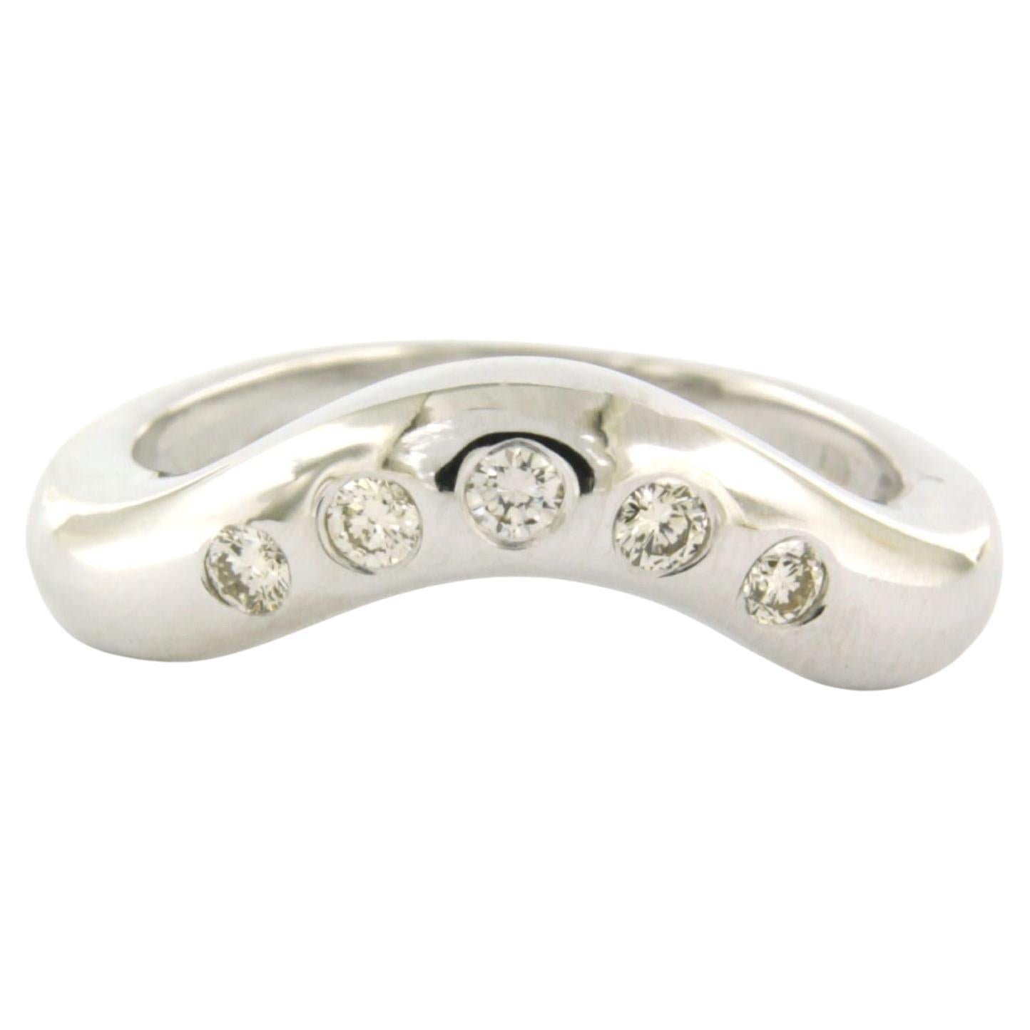 Ring with brilliant cut diamonds 0.20ct 18k white gold