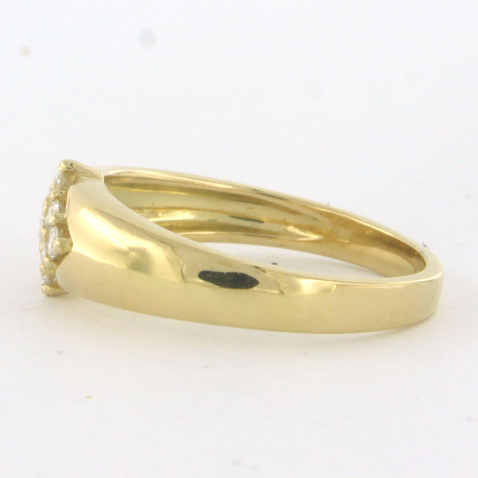 Bague avec diamants taille brillant jusqu'à 0,27 ct Or jaune 18k Excellent état - En vente à The Hague, ZH