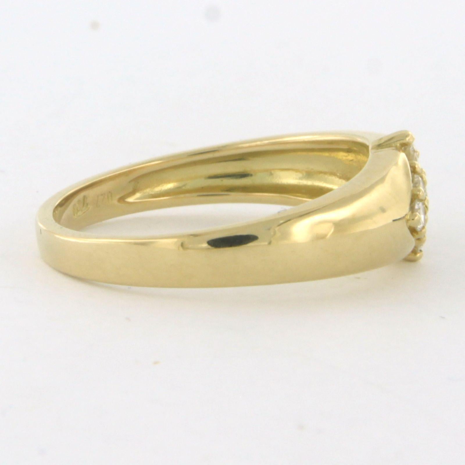 Bague avec diamants taille brillant jusqu'à 0,27 ct Or jaune 18k en vente 1