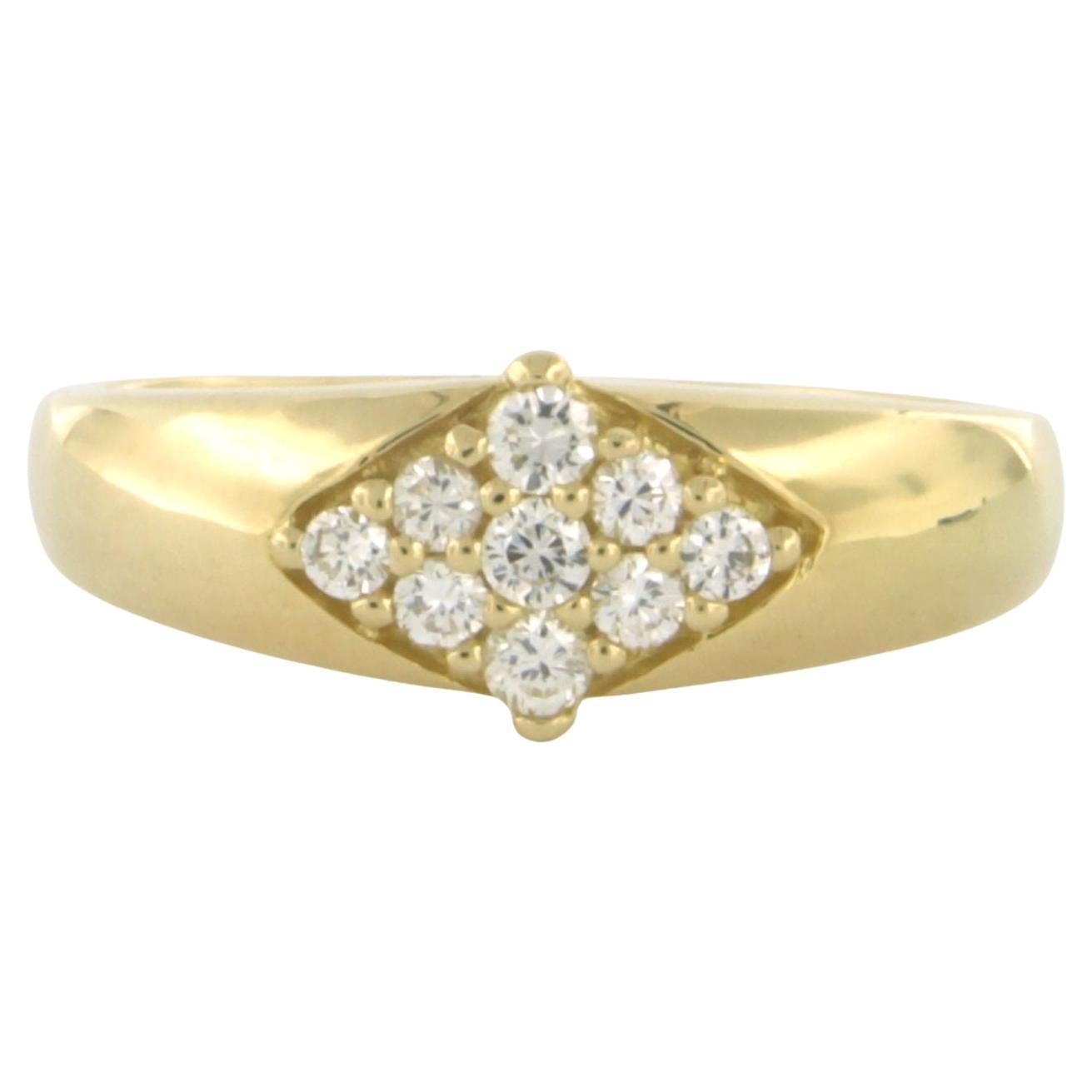 Ring with brilliant cut diamonds up to 0.27 ct 18k yellow gold