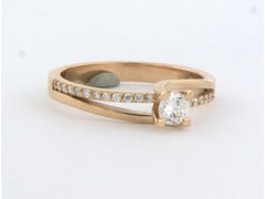 Ring with brilliant cut diamonds 0.39ct 18k rose gold