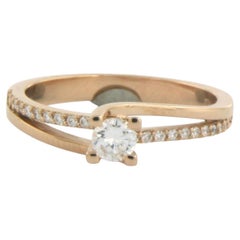 Ring with brilliant cut diamonds 0.39ct 18k rose gold