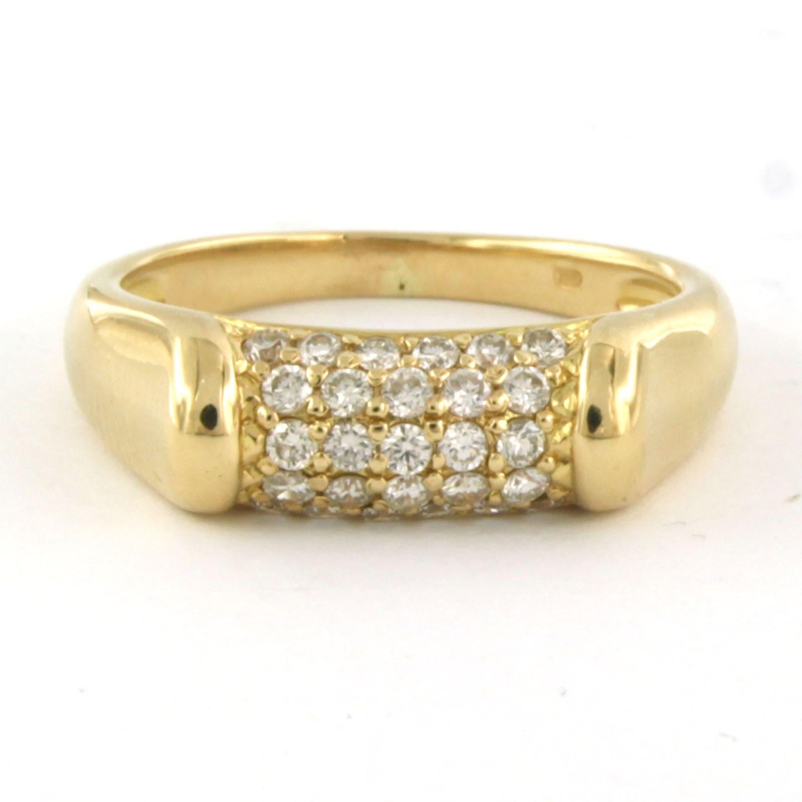 Moderne Bague avec diamants taille brillant jusqu'à 0,50 ct Or jaune 18k en vente