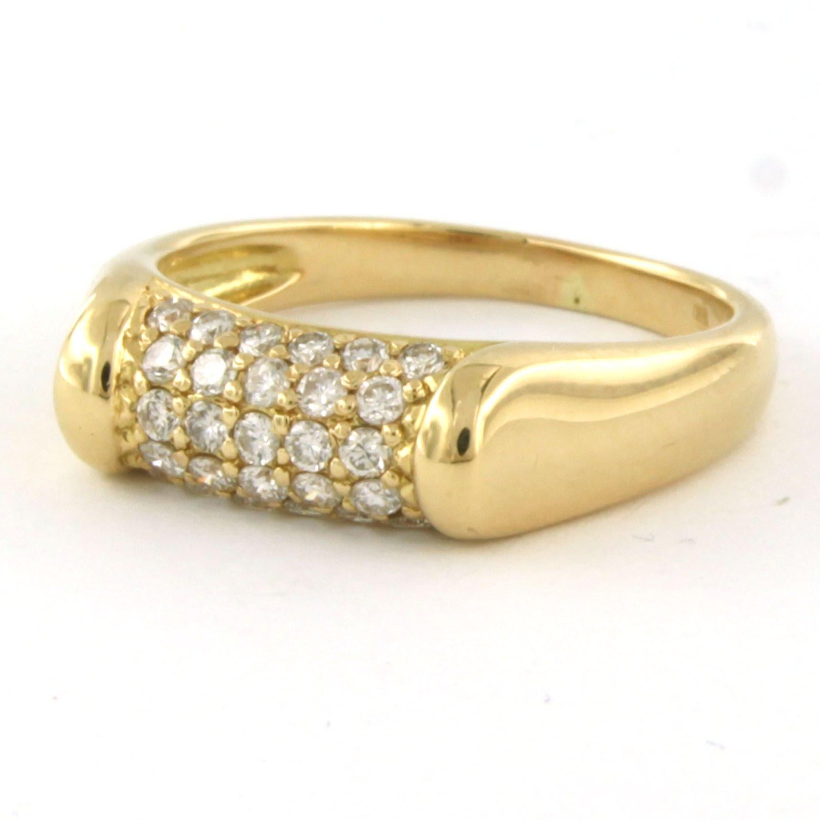 Bague avec diamants taille brillant jusqu'à 0,50 ct Or jaune 18k Excellent état - En vente à The Hague, ZH