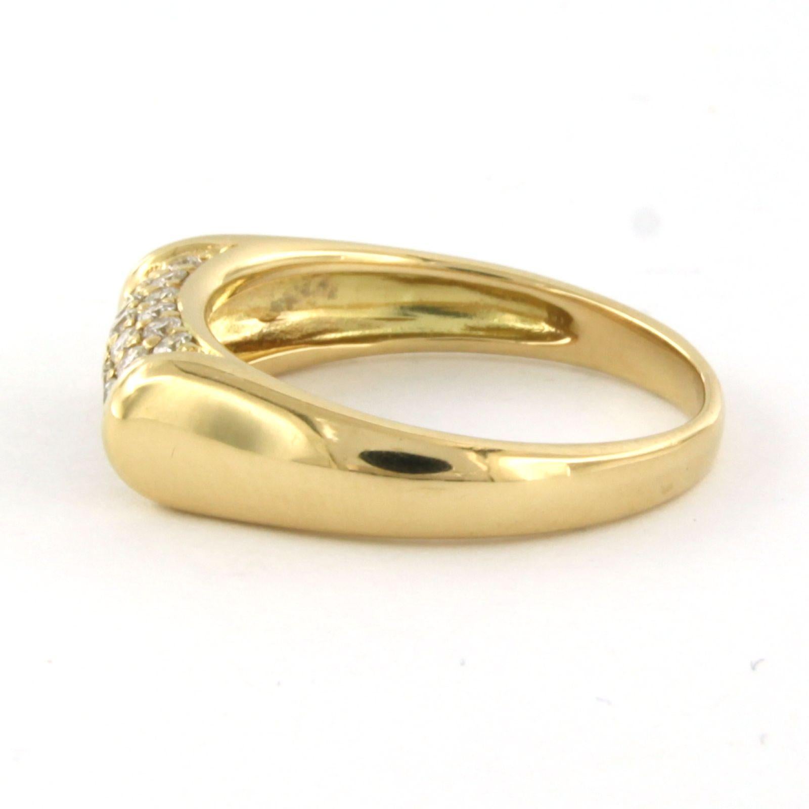 Bague avec diamants taille brillant jusqu'à 0,50 ct Or jaune 18k Pour femmes en vente