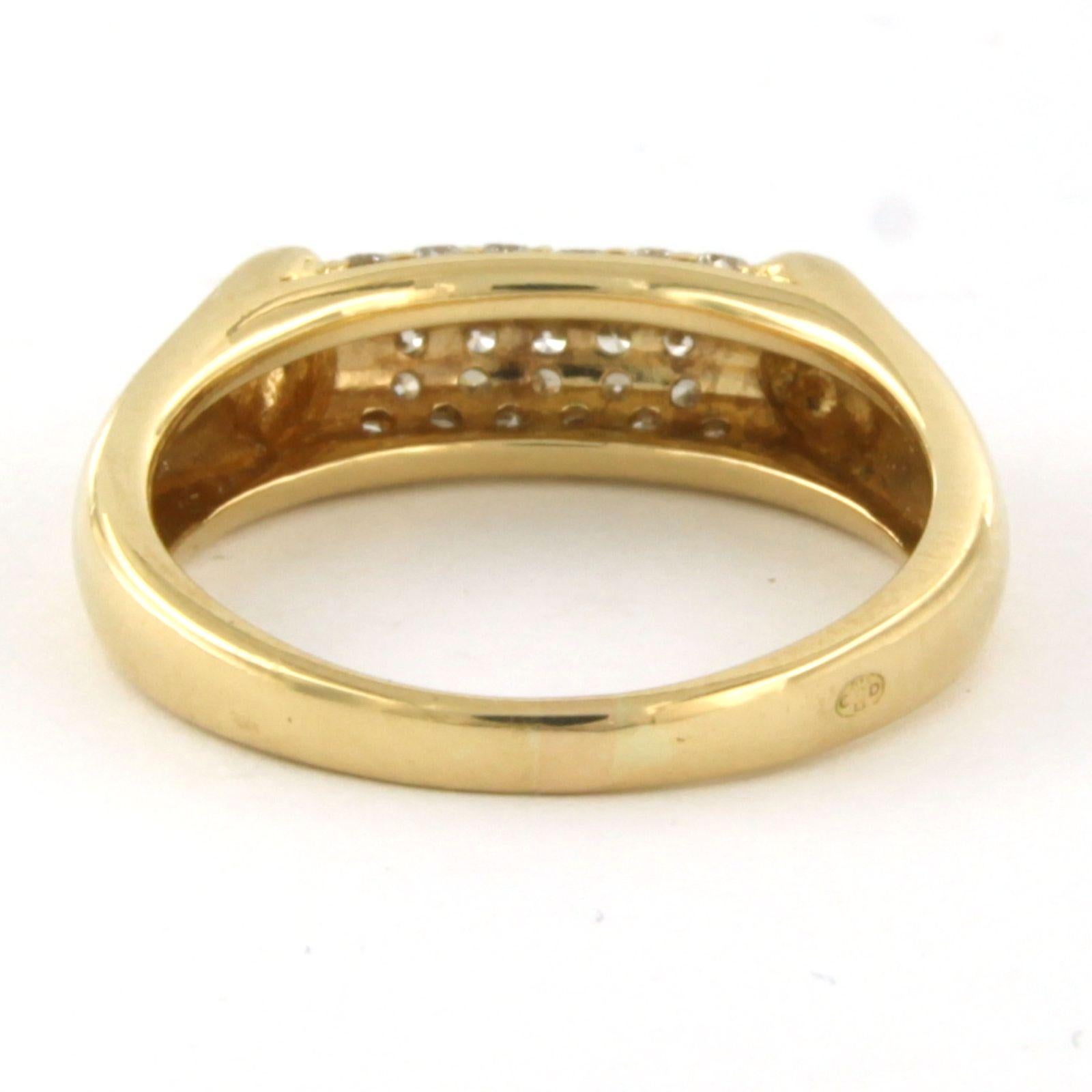 Bague avec diamants taille brillant jusqu'à 0,50 ct Or jaune 18k en vente 1