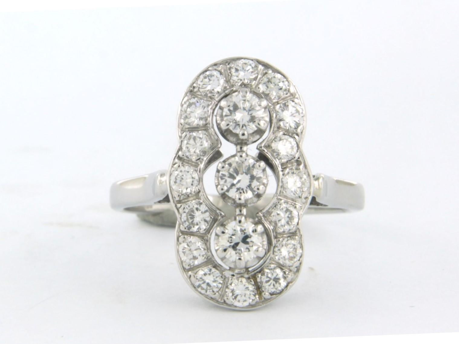 Whiting avec diamants taille brillant 1.00 ct 14k or blanc en vente 1