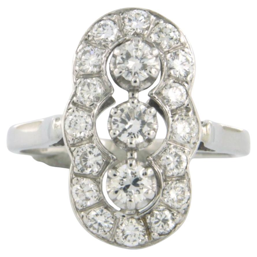 Anillo con diamantes talla brillante 1,00 ct oro blanco 14k