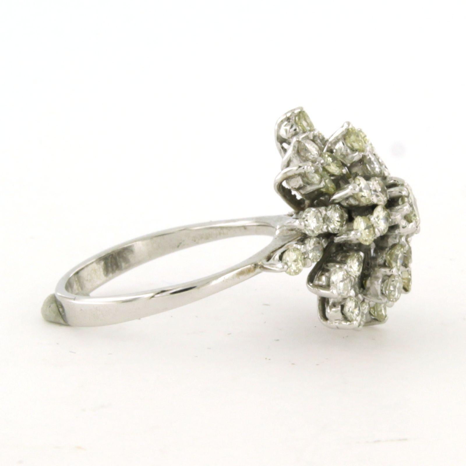 Ring with brilliant cut diamonds 2.00ct 14k gold im Zustand „Hervorragend“ im Angebot in The Hague, ZH