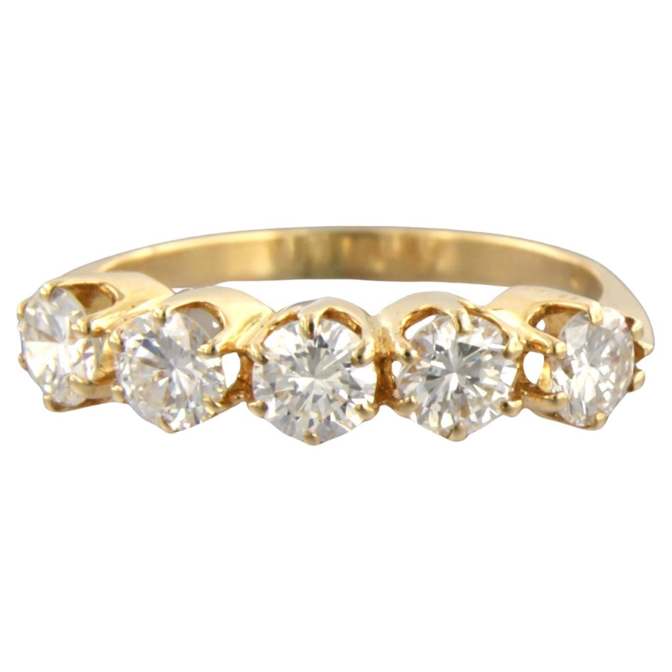 Ring with brilliant cut diamonds in total 1.00ct 14k yellow gold