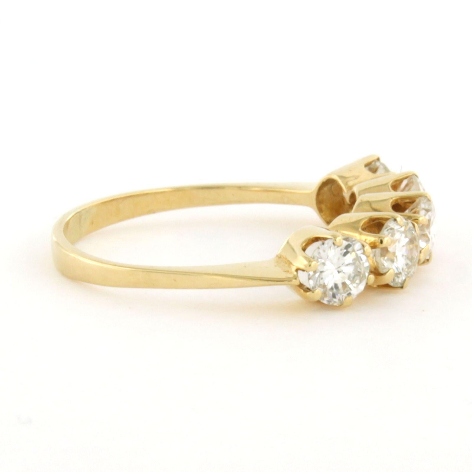 14k yellow gold ring set with brilliant cut diamonds. 1.00ct – H/I – VS/SI – ring size U.S. 7 – EU. 17.25(54)

Detailed description

the top of the ring is 4.7 mm wide and 4.7 mm high

Ring size US 7 – EU. 17.25(54), ring can be enlarged or reduced