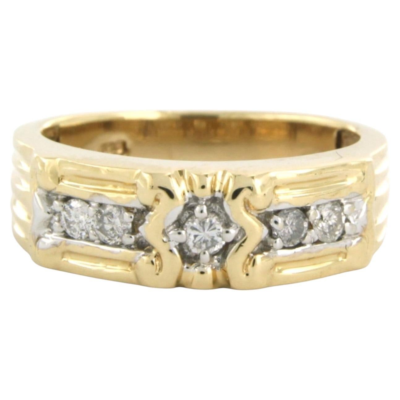 Ring mit Diamanten im Brillantschliff bis zu 0,13ct 14k Gold 4,7 Gramm