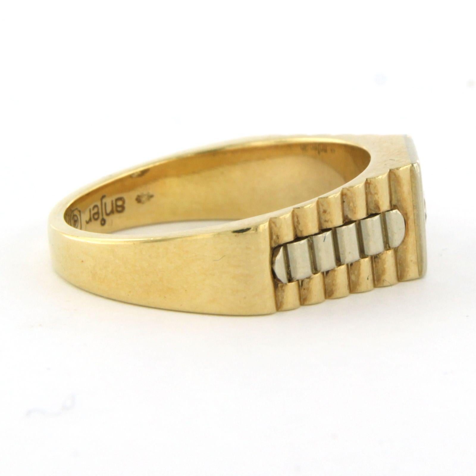 Bague avec diamants taille brillant jusqu'à 0,15ct Or 14k 7,7 grammes en vente 1