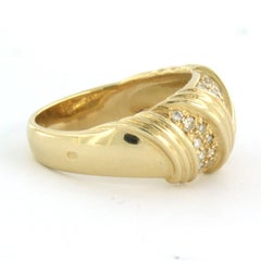 Ring with brilliant cut diamonds up to 0.20ct 14k gold 6.6 grams