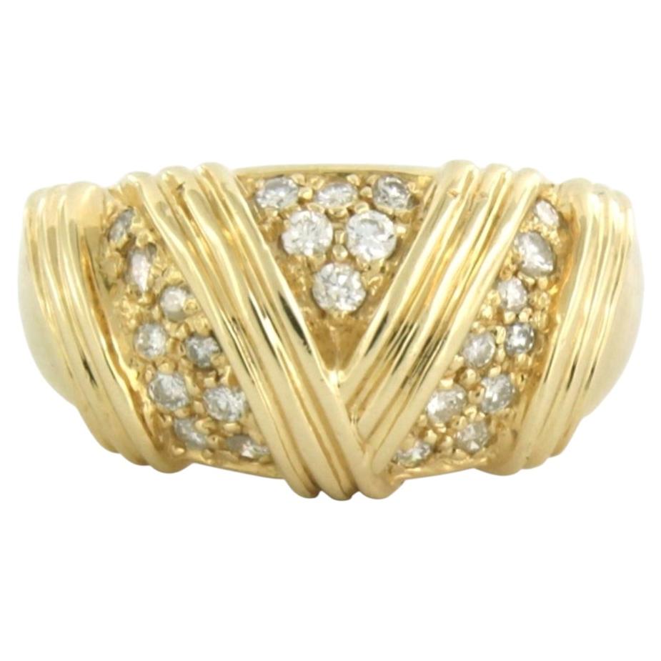Ring with brilliant cut diamonds up to 0.20ct 14k gold 6.6 grams