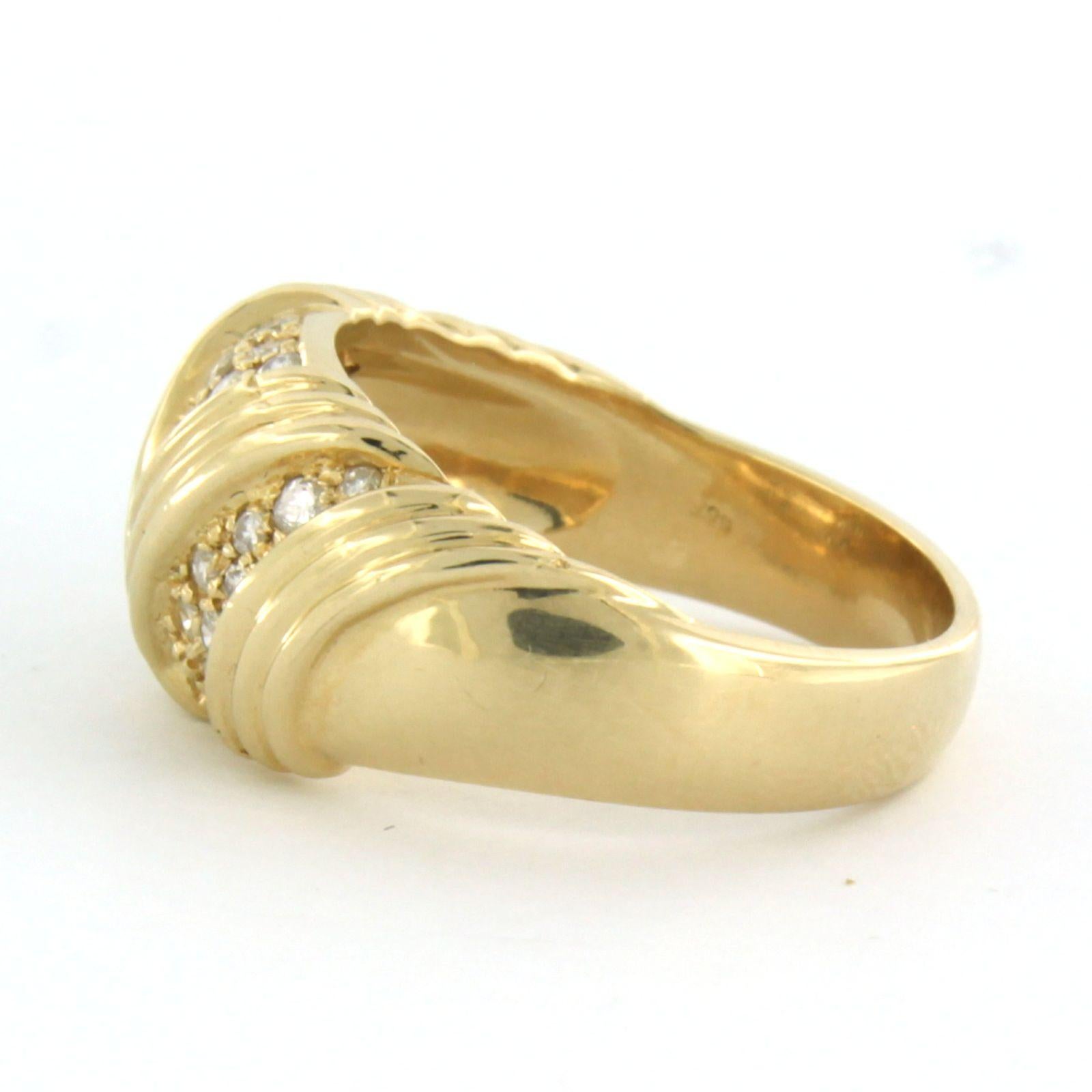 Moderne Bague avec diamants taille brillant jusqu'à 0,20ct 6,6 grammes Or jaune 14k en vente