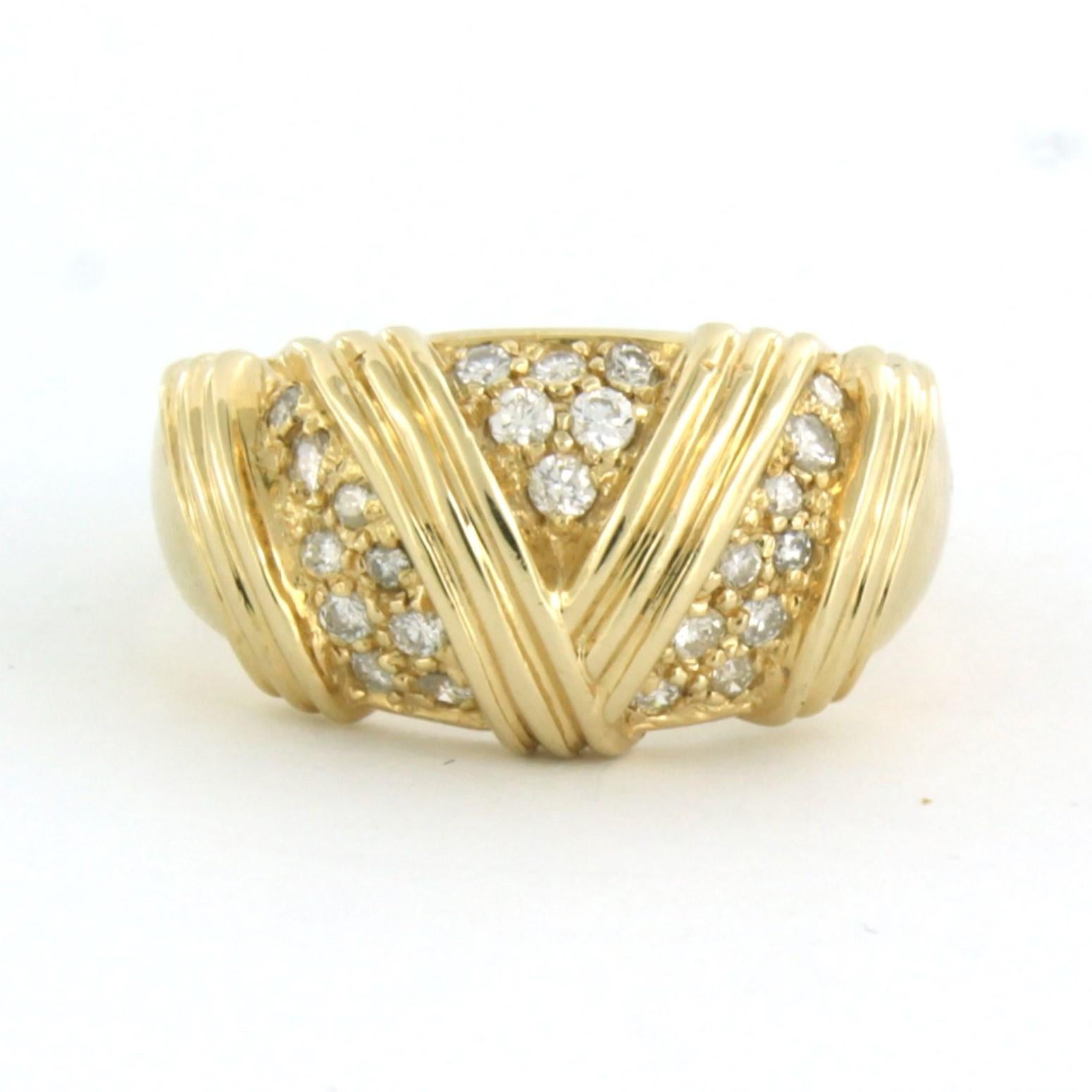 Bague avec diamants taille brillant jusqu'à 0,20ct 6,6 grammes Or jaune 14k Pour femmes en vente