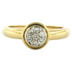 Ring with brilliant cut diamonds up to 0.22ct 18k gold 4.2 grams