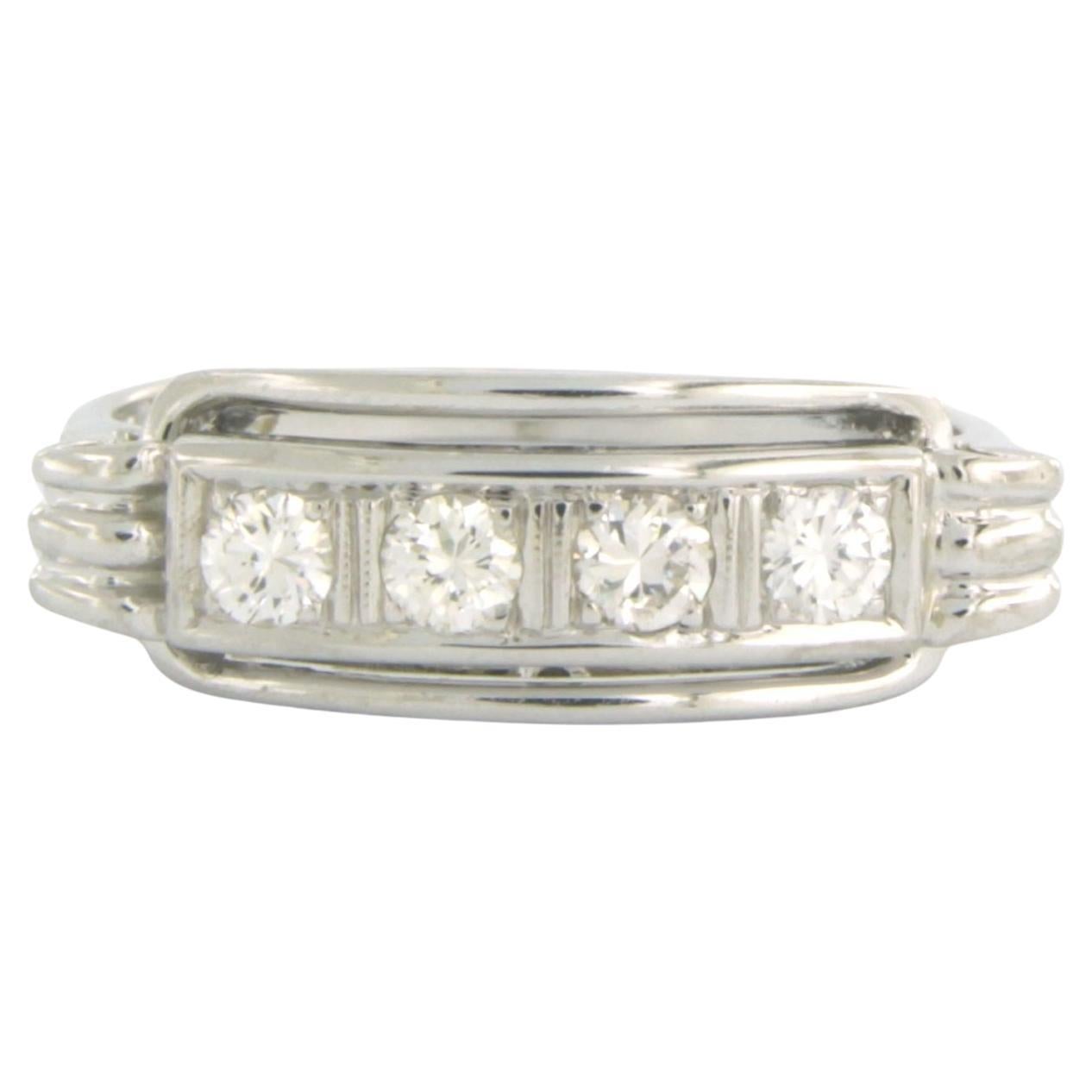 Ring with brilliant cut diamonds up to 0.24 ct - 18k white gold