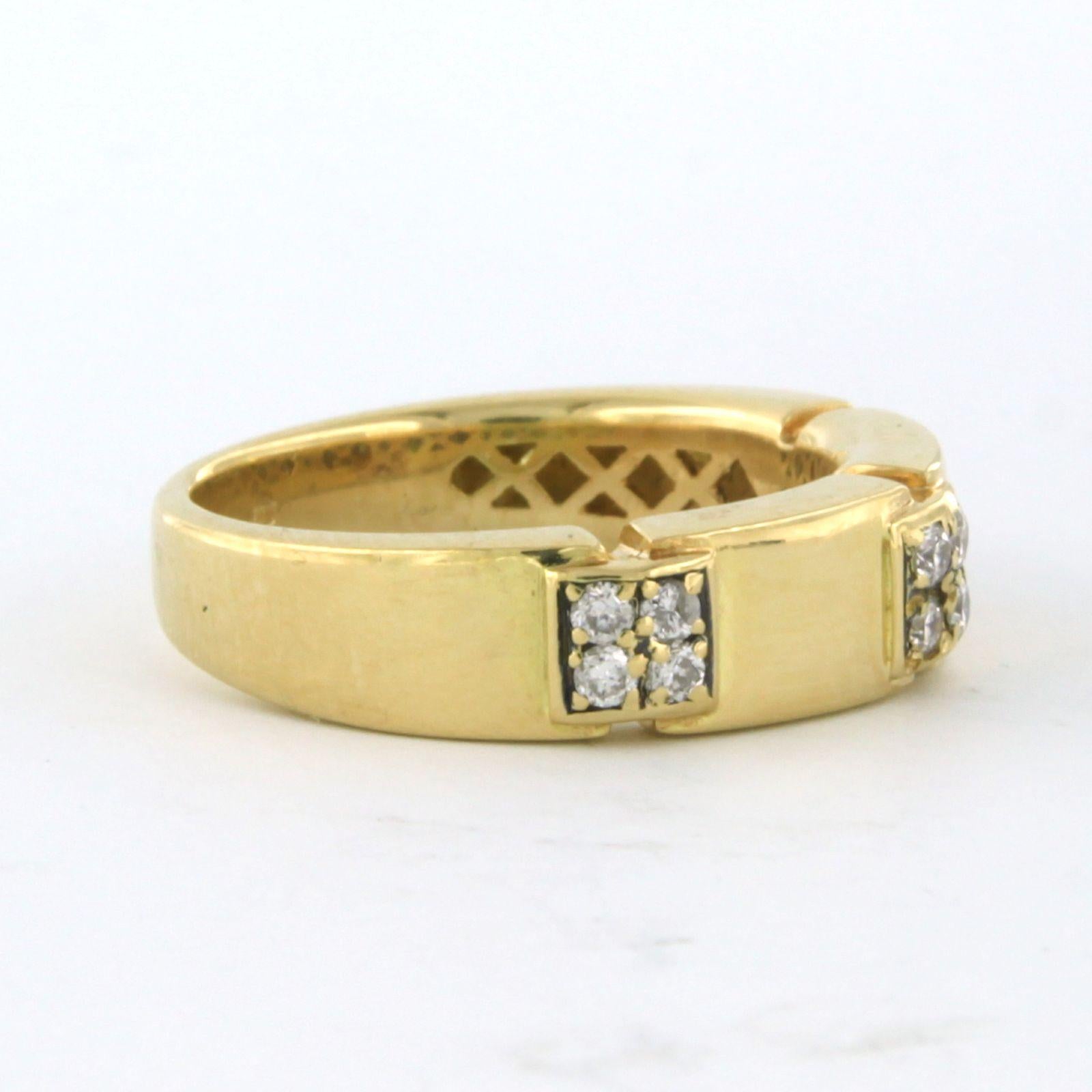 Ringe mit Diamanten im Brillantschliff bis zu 0,24 Karat 18 Karat Gold 5,8 Gramm (Moderne) im Angebot