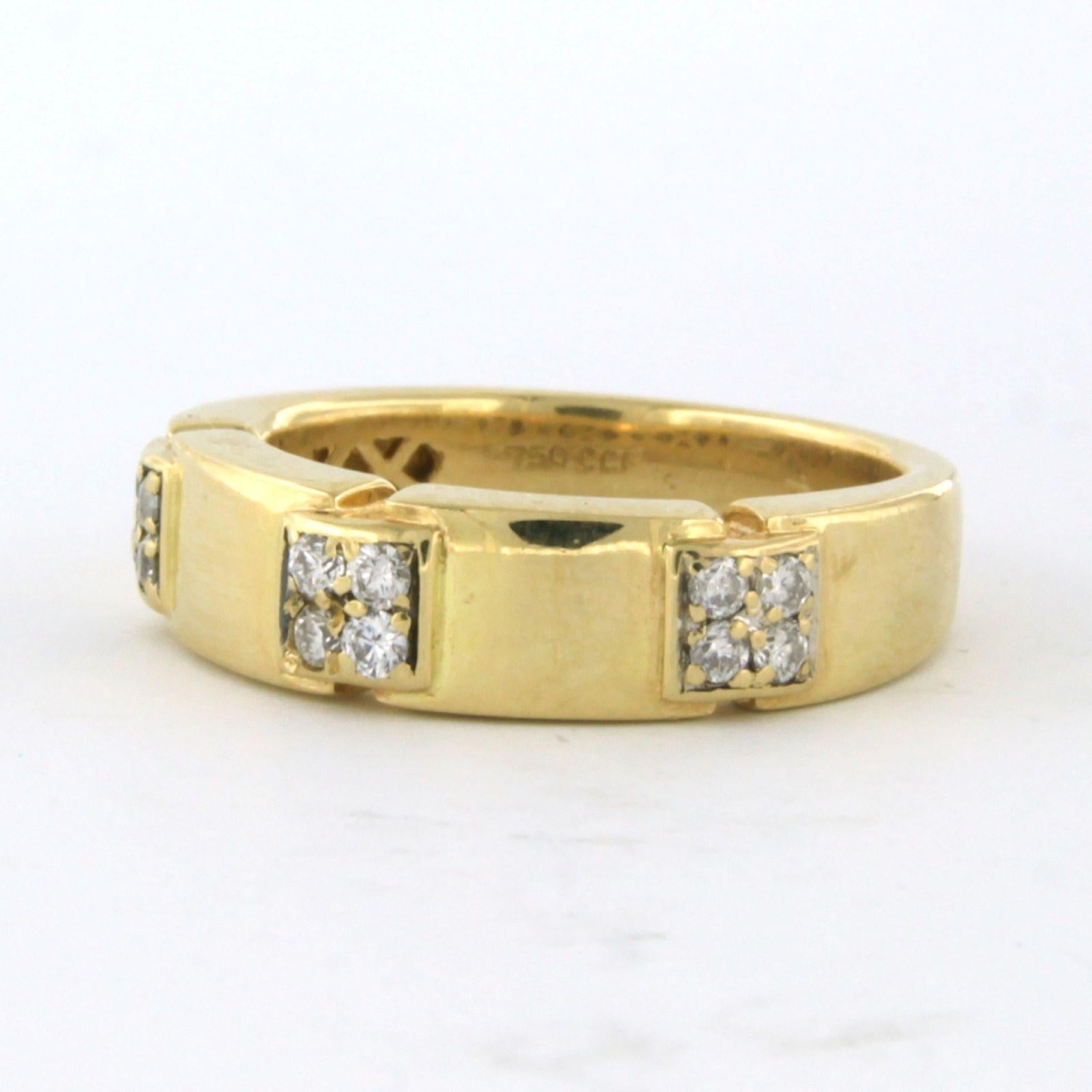 Ringe mit Diamanten im Brillantschliff bis zu 0,24 Karat 18 Karat Gold 5,8 Gramm im Angebot 1