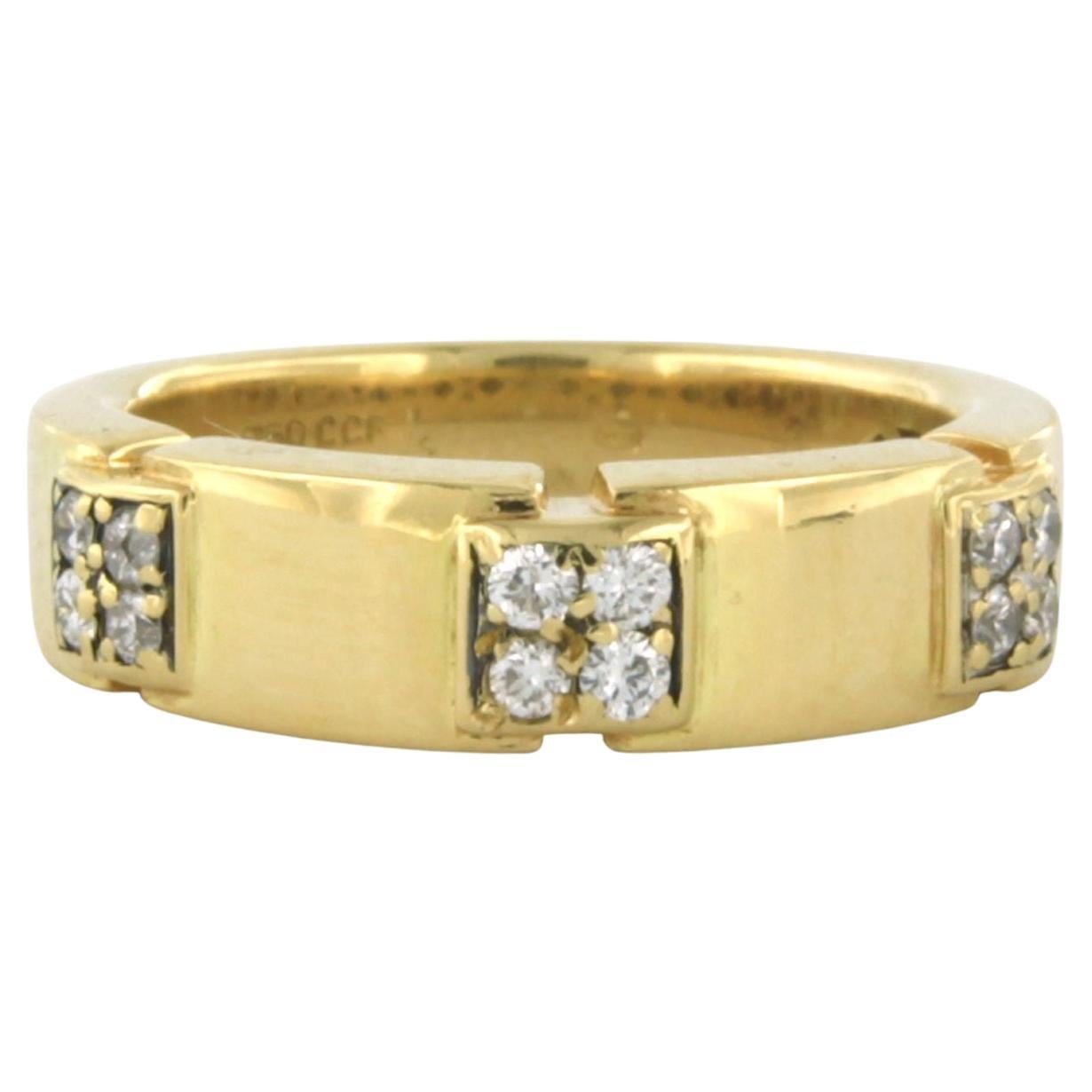 RIng with brilliant cut diamonds up to 0.24ct 18k gold 5.8 grams
