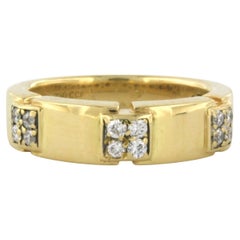 RIng with brilliant cut diamonds up to 0.24ct 18k gold 5.8 grams