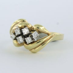 Ring with brilliant cut diamonds up to 0.24ct 5.4 grams 14k gold