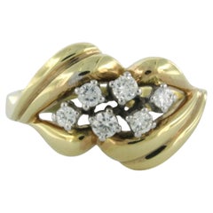 Ring with brilliant cut diamonds up to 0.24ct 5.4 grams 14k gold