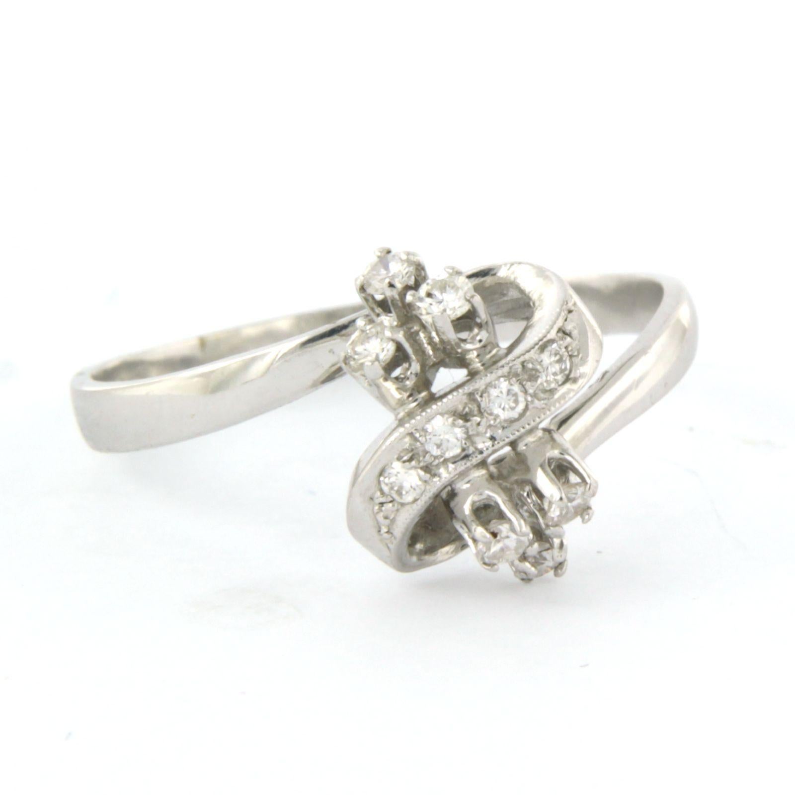 Bague avec diamants taille brillant jusqu'à 0,25ct Or 18k 2,6 grammes Excellent état - En vente à The Hague, ZH