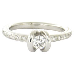 Ring with brilliant cut diamonds up to 0.25ct 18k gold 3.6 grams